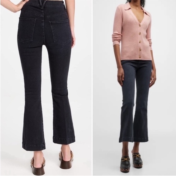 NWOT Veronica Beard - CARSON High Rise Ankle Flare in Onyx | Size 30 - Picture 1 of 8